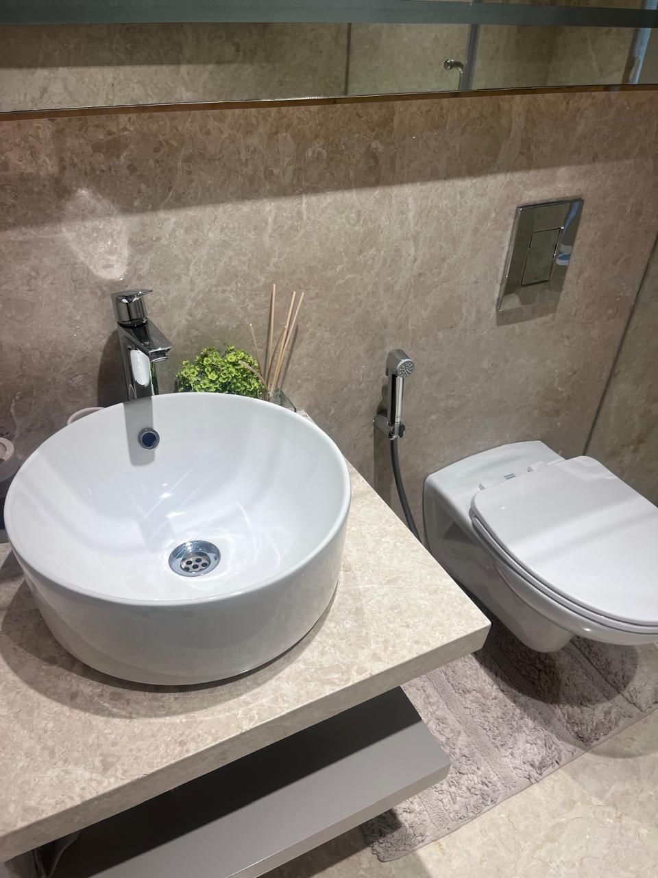Wash Basin Tiling & Granite